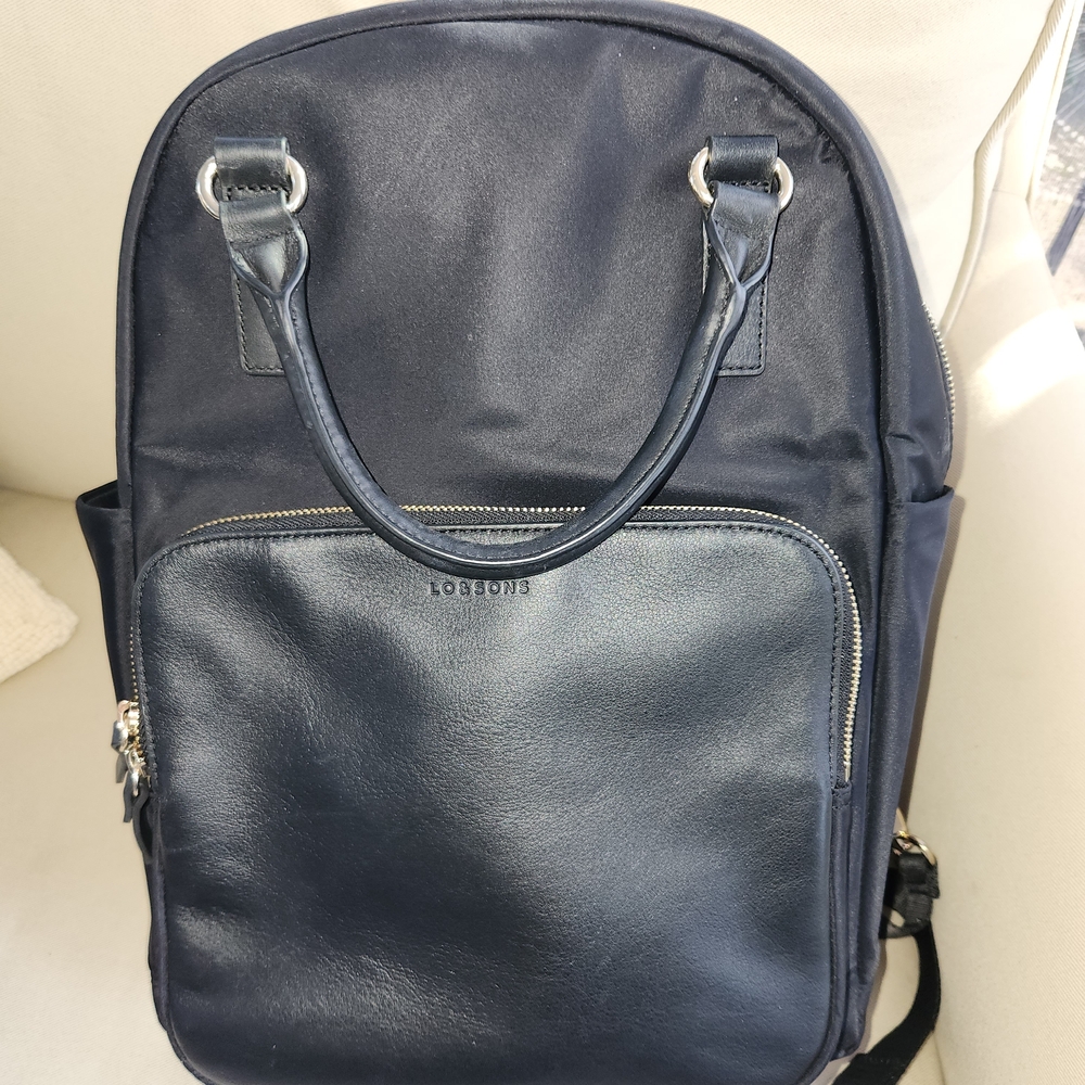 Lo and Sons Black Leather Backpack